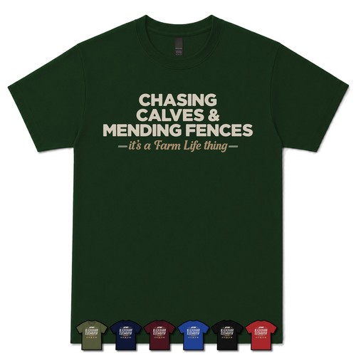 Chasing calves mending - chasing,
