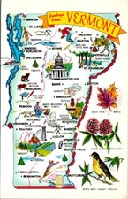 Postcard Map of State Roads &