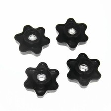 Female 4X M10 Thread Through Hole Six Star Clamping Nuts Knob Handle