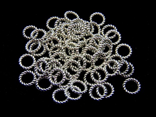 8mm tibetan silver twisted - ,