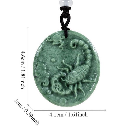 Jade scorpion pendant necklace - jade,
