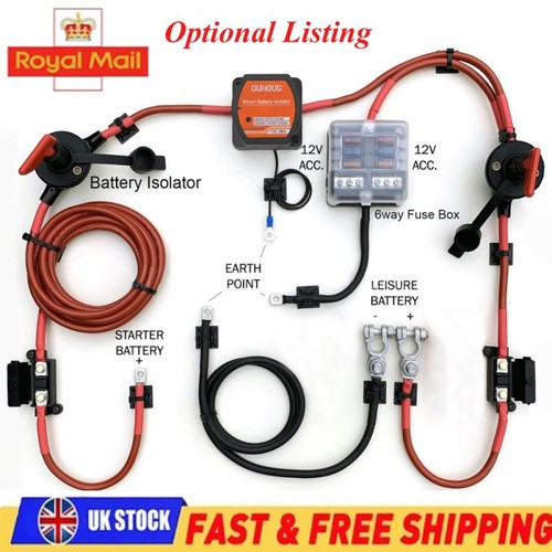 Split charge relay kit - 3-7m,