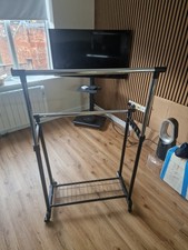 jysk Hanging Rail - Adjustable In Black And Chrome With Wheels