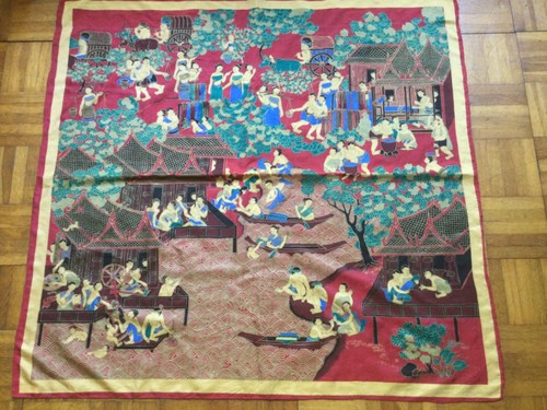 Thai silk hand rolled square