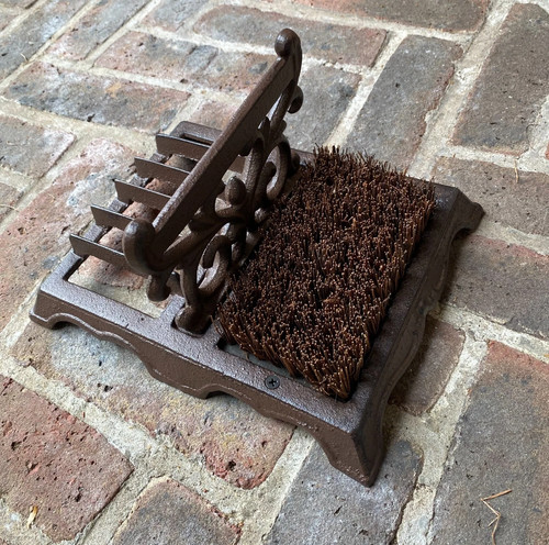 Cast iron ornate boot - iron, scraper