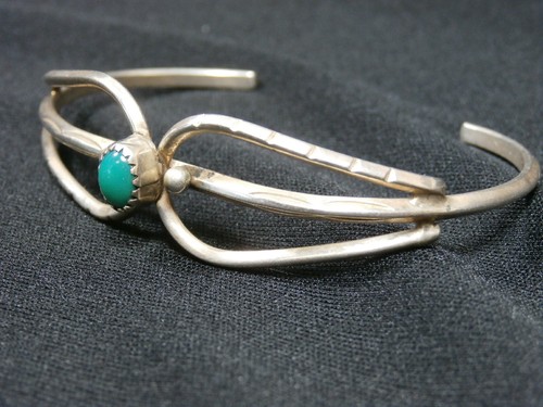 Turquoise sterling silver cuff - silver,
