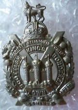 WW1 King's Own Scottish Borderers Cap Badge KC WM 2 Lugs Antique Original
