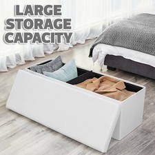 WHITE LARGE FAUX LEATHER