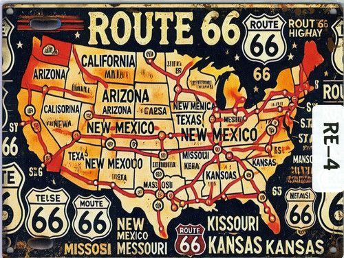 Route usa map wooden sign - route, 66