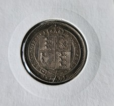 Antique Queen Victoria 1887 Golden Jubilee Sterling Silver Shilling 