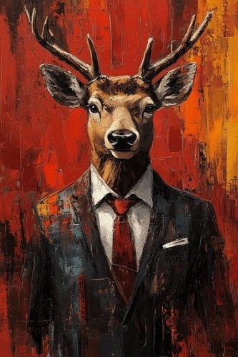 Stag animal wearing suit - stag,