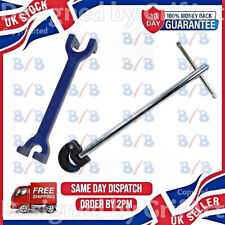 PLUMBERS 13mm 19mm PIPE FIXED BASIN WRENCH & 11" ADJUSTABLE TAP NUT SPANNER SINK