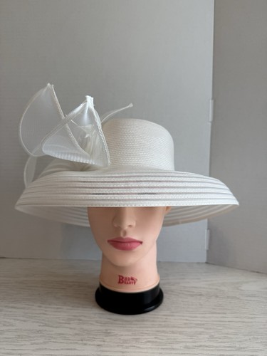 Women hat wide - hat, white
