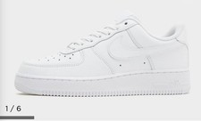 Nike Air Force 1 White Plain Trainers Unisex Adults Shoes Sneakers