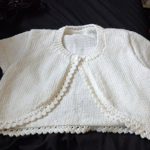 White unisex baby knit - knit, acrylic