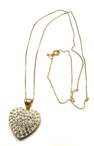 9ct gold 375 pave crystal - 9ct,