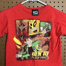 Vintage Ben 10 Shirt Youth Kids Boys 5/6 Red Cartoon Network Y2K 2000s