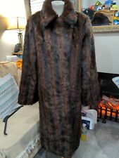 Dennis Basso Beautiful Faux Mink Long Coat Size S