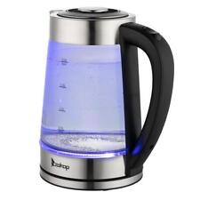 ZOKOP Illuminated Glass Kettle Cordless Electric Jug Non-Slip 2L Blue LED