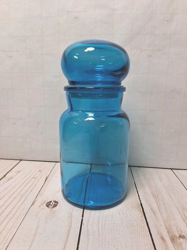 Vtg mcm blue glass apothecary - vtg.,