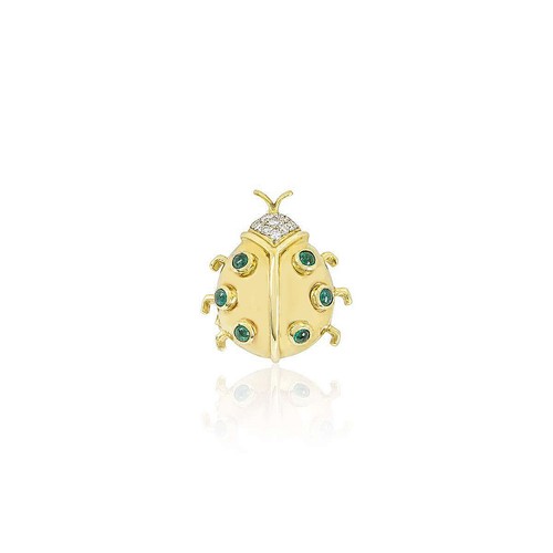 Yellow gold diamond emerald - diamond, &
