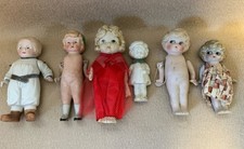 6 Small Dolls Lot Late 1800S -1900s Rare Odd Porcelain Bisque Doll Lot Penny