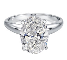 900 Platinum 2.50 Carat Oval Cut Lab Grown Diamond Solitaire Engagement Ring