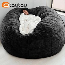 5/6FT Giant Bean Bag Sofa Memory Living Room Chair Microsuede Soft Protect Cover