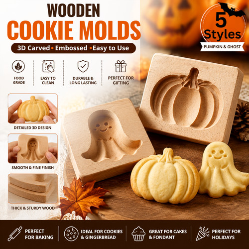 Wooden cookie molds for - cookie,