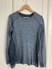 Sweaty Betty Long Sleeved Running Top Womens Size Large Blue Sports Thumb Holes