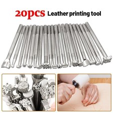 20pcs Manual Leather Craft Carving Embossing Beveler Stamping Punch Craft Tool