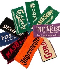 Golf Towel Beer Bar Spirits Brands 100% Cotton Machine Wash includes Bag Clip