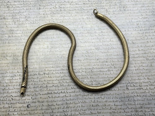 Vintage brass metal snake link - brass,