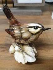 Italian Porcelain Wren Bird Figurine.  Vintage & Signed