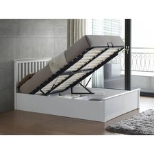 Malmo Wooden Ottoman Storage Bed Frame White Double & King Size FREE Delivery