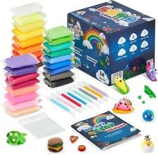 Air Dry Clay, 26 Colors Modelling Clay, 8 Tools, Booklet, Crafting Kits for Kids