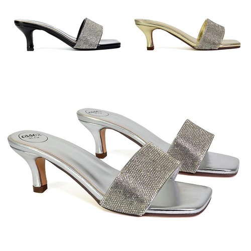 Womens diamante low kitten - womens,