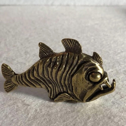 Solid brass piranha fish - solid,