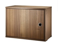 String Shelving Swing Door Cabinet Walnut, Ex Display 58x30 RRP £445