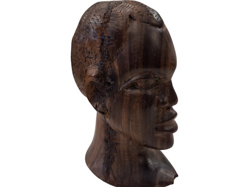 Handcrafted wooden carved bust - carved,