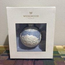Wedgewood Blue Jasperware Carol Singers  Christmas Bauble Boxed