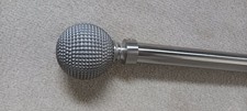 Chrome Extendable Curtain Pole With Finials And Fixings