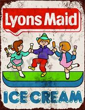 LYONS MAID ICE CREAM #s1183 SIGN 8 x 6" METAL ALUMINIUM PLAQUE KITCHEN CAFE   