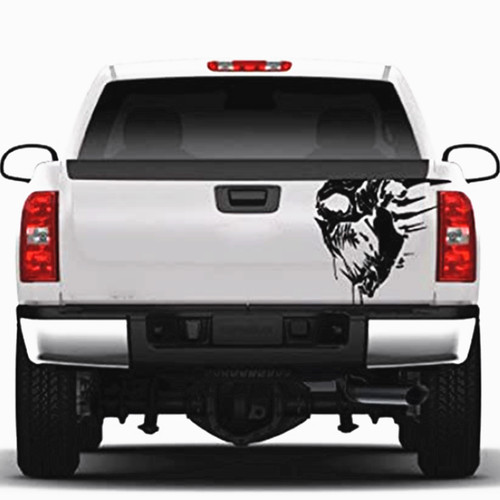 Skull tailgate graphic - graphic, decal