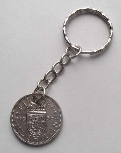 1956 scottish shilling - scottish, keyring