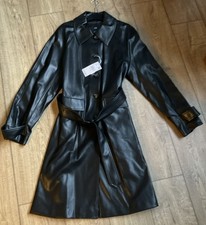 Mango Faux Leather Coat Size