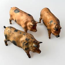 Antique Lead Pig Figurines Set