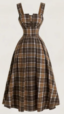 Sleeveless Plaid Dress