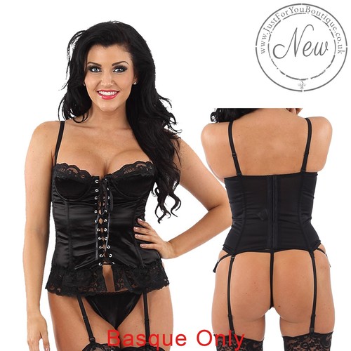 Black satin lace up - black,
