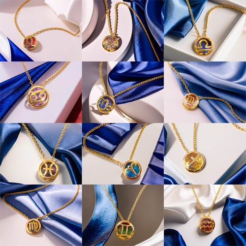 Dainty gold zodiac - zodiac, necklace